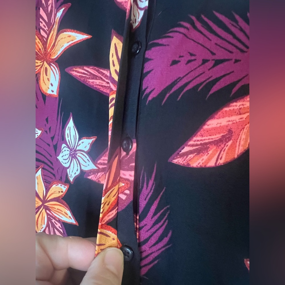 Apt. 9 Black and Orange Floral Blouse - Picture 4 of 8